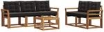Vidaxl Outdoor Sofa Set 6 Pcs Natural And Black