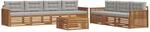 Outdoor-sofagarnitur 8 Stk. Natur Und Hellgrau Vidaxl