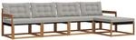 Vidaxl Outdoor Sofa Set 5 Pcs Natural And Light Grey