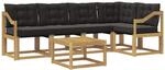 Outdoor-sofagarnitur 6 Stk. Wei&szlig; Und Schwarz Vidaxl