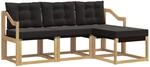 Vidaxl Outdoor Sofa Set 4 Pcs White And Black