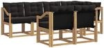 Vidaxl Outdoor Sofa Set 7 Pcs White And Black