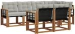 Outdoor-sofagarnitur 7 Stk. Natur Und Hellgrau Vidaxl