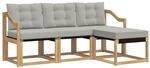 Outdoor-sofagarnitur 4 Stk. Wei&szlig; Und Hellgrau Vidaxl