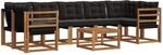 Vidaxl Outdoor Sofa Set 8 Pcs Natural And Black