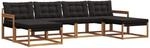 Vidaxl Outdoor Sofa Set 6 Pcs Natural And Black