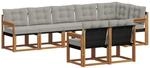 Outdoor-sofagarnitur 8 Stk. Natur Und Hellgrau Vidaxl