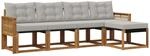 Outdoor-sofagarnitur 5 Stk. Natur Und Hellgrau Vidaxl