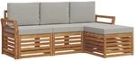 Vidaxl Outdoor Sofa Set 4 Pcs Natural And Light Grey