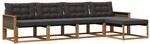 Vidaxl Outdoor Sofa Set 5 Pcs Natural And Black