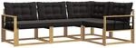 Vidaxl Outdoor Sofa Set 4 Pcs White And Black