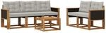Outdoor-sofagarnitur 6 Stk. Natur Und Hellgrau Vidaxl
