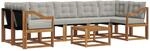 Vidaxl Outdoor Sofa Set 8 Pcs Natural And Light Grey