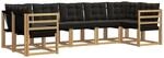 Vidaxl Outdoor Sofa Set 7 Pcs White And Black