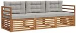 Outdoor-sofagarnitur 3 Stk. Natur Und Hellgrau Vidaxl