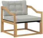 Outdoor-sofagarnitur Massives Akazienholz Und Textilene Wei&szlig; Vidaxl