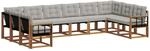 Outdoor-sofagarnitur 10 Stk. Natur Und Hellgrau Vidaxl