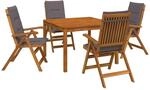 5-teiliges Garten-esszimmer-set Natur Massivholz Akazie Vidaxl