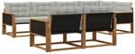 Outdoor-sofagarnitur 7 Stk. Natur Und Hellgrau Vidaxl
