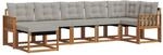 Vidaxl Outdoor Sofa Set 7 Pcs Natural And Light Grey