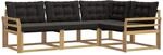 Vidaxl Outdoor Sofa Set 4 Pcs White And Black