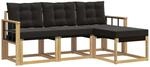 Vidaxl Outdoor Sofa Set 4 Pcs White And Black
