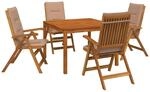5-teiliges Garten-esszimmer-set Natur Massivholz Akazie Vidaxl