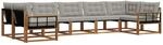 Vidaxl Outdoor Sofa Set 7 Pcs Natural And Light Grey