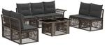 Gartensofa-set 8 Stk. Grau Und Dunkelgrau Poly-rattan Vidaxl