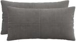 Kissenbezug 2 Pcs Almelo Dunkelgrau 40 X 80 Cm Cord Vidaxl