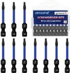 Torx Bits T10, 50mm L&auml;nge, 10 St&uuml;ck, S2 Stahl, Magnetisch