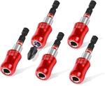 5x Magnetischer Bithalter 60mm Schnellwechsel Cr-v Stahl 1/4" Sechskant