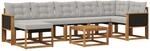 Vidaxl Outdoor Sofa Set 8 Pcs Natural And Light Grey