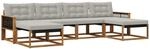 Vidaxl Outdoor Sofa Set 6 Pcs Natural And Light Grey