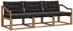 Vidaxl Outdoor Sofa Set 3 Pcs Natural And Black