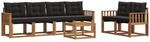 Vidaxl Outdoor Sofa Set 7 Pcs Natural And Black