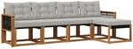 Outdoor-sofagarnitur 5 Stk. Natur Und Hellgrau Vidaxl