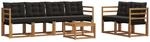 Vidaxl Outdoor Sofa Set 7 Pcs Natural And Black