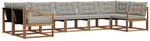 Vidaxl Outdoor Sofa Set 7 Pcs Natural And Light Grey