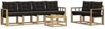 Vidaxl Outdoor Sofa Set 7 Pcs White And Black