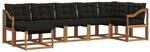 Vidaxl Outdoor Sofa Set 7 Pcs Natural And Black