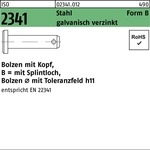 Bolzen Iso 2341 M.kopf/splintloch B 20 X65 X57 Stahl Galvanisch Verzinkt