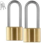 Vorh&auml;ngeschloss Messing 6mm B&uuml;gel 2 St&uuml;ck Mit 6 Schl&uuml;sseln,...