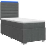 Led Boxspringbett Mit Matratze Dunkelgrau 90 X 190 Cm Stoff Vidaxl