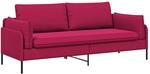 3-sitzer-sofa 3-sitzer Weinrot 222 X 81 X 89 Cm Samt Vidaxl