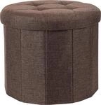 Home Styling Collection Pufa Ottomane Grau &Oslash; 45 Cm