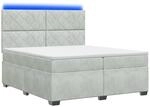 Boxspringbett Mit Matratze Hellgrau 200 X 200 Cm Samt Vidaxl