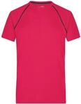 James & Nicholson Funktions-shirt Herren Jn496 Gr. L Bright-pink/titan