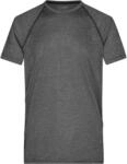 James & Nicholson Funktions-shirt Herren Jn496 Gr. S Black-melange/black