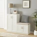 [en.casa] - Schuhschrank L&oslash;ten Mit Sitzbank 120x36x97cm Wei&szlig;